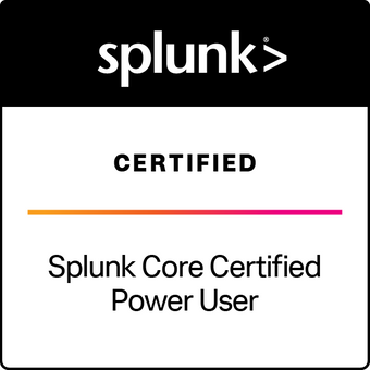 Splunk Power User certifiation badge